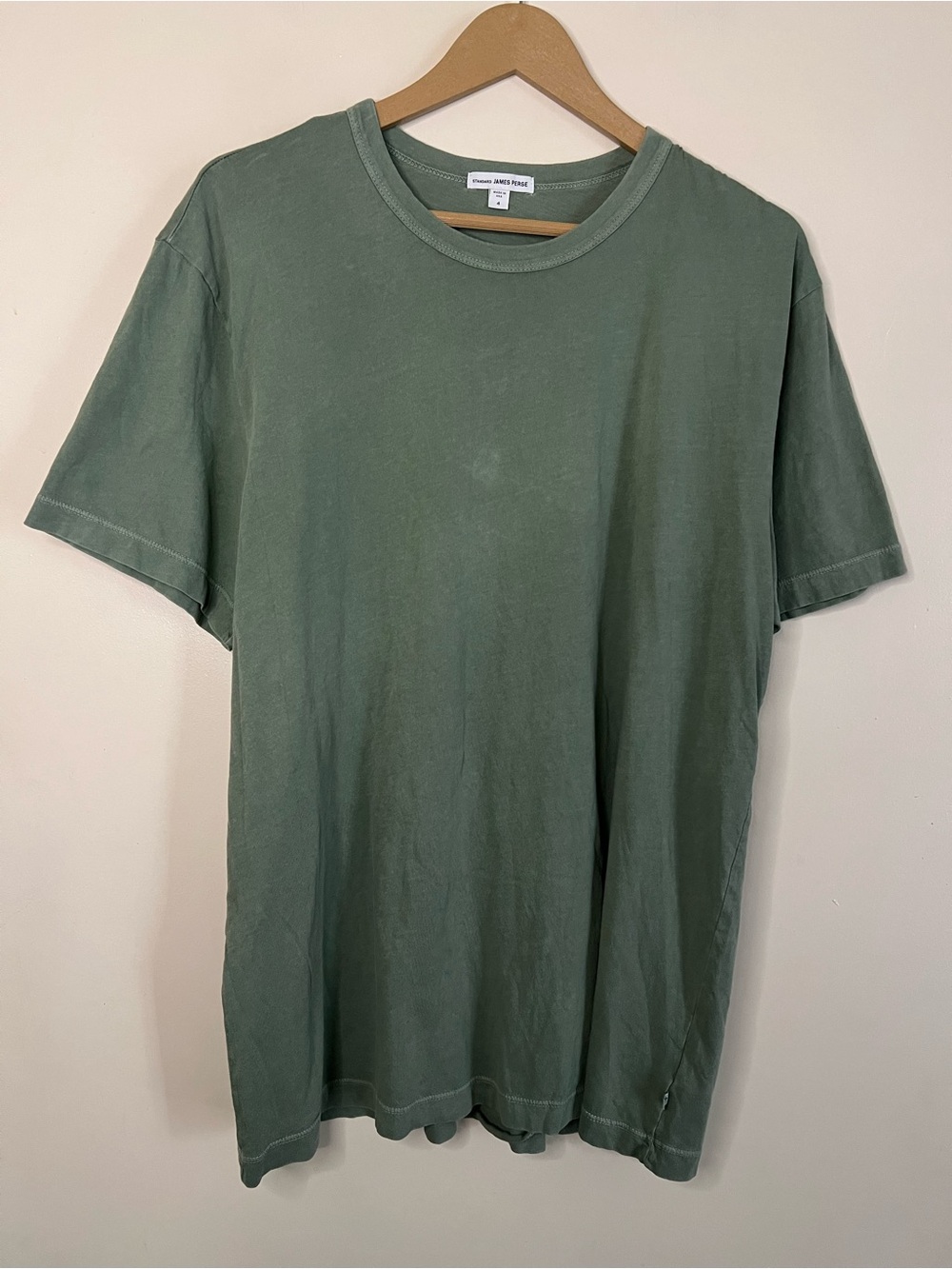James Perse Standard Green T Shirt Size 4 XL
